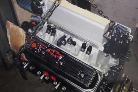 Chevy Engine in Garage