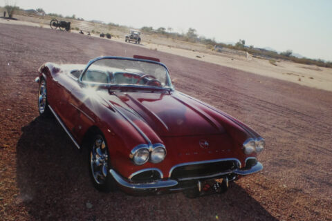 Red Corvette on Road