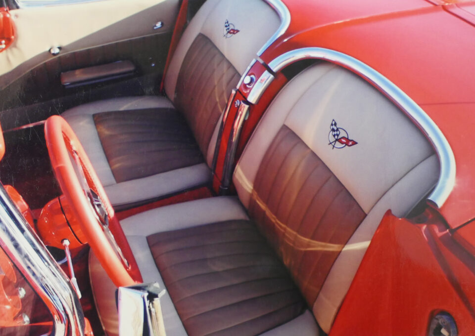 Red Older Style Corvette Interior Seats